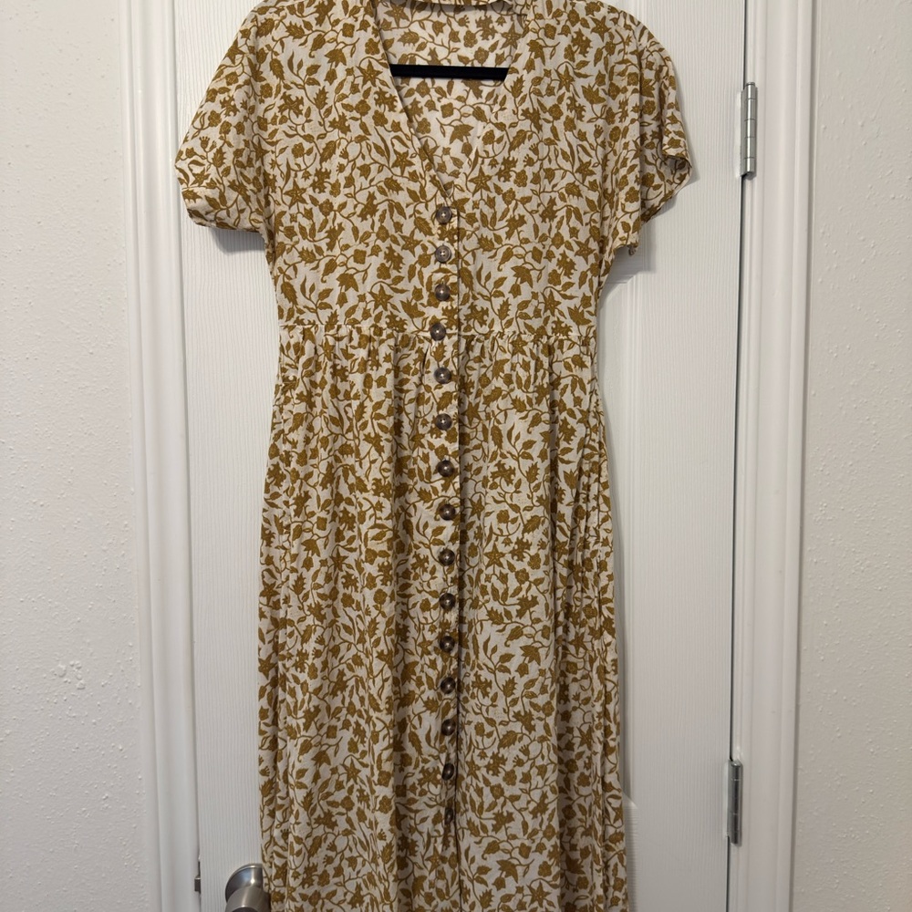 Madewell Brown Floral Midi Dress